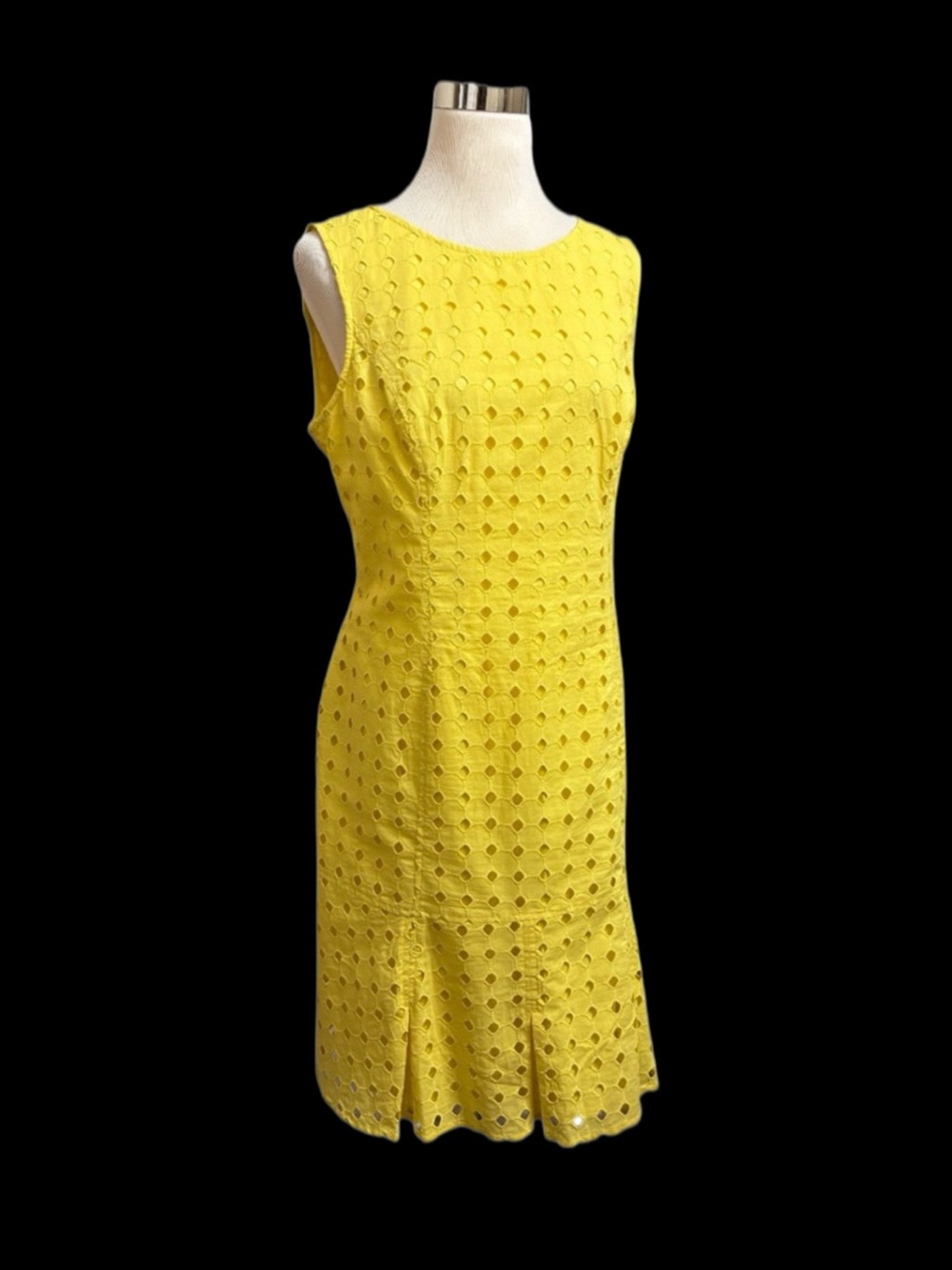 Beautiful Eyelet Dress in Bright Yellow Cotton